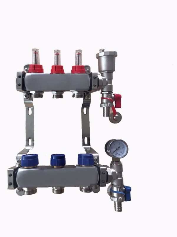 3 port manifold with flow meters end sets