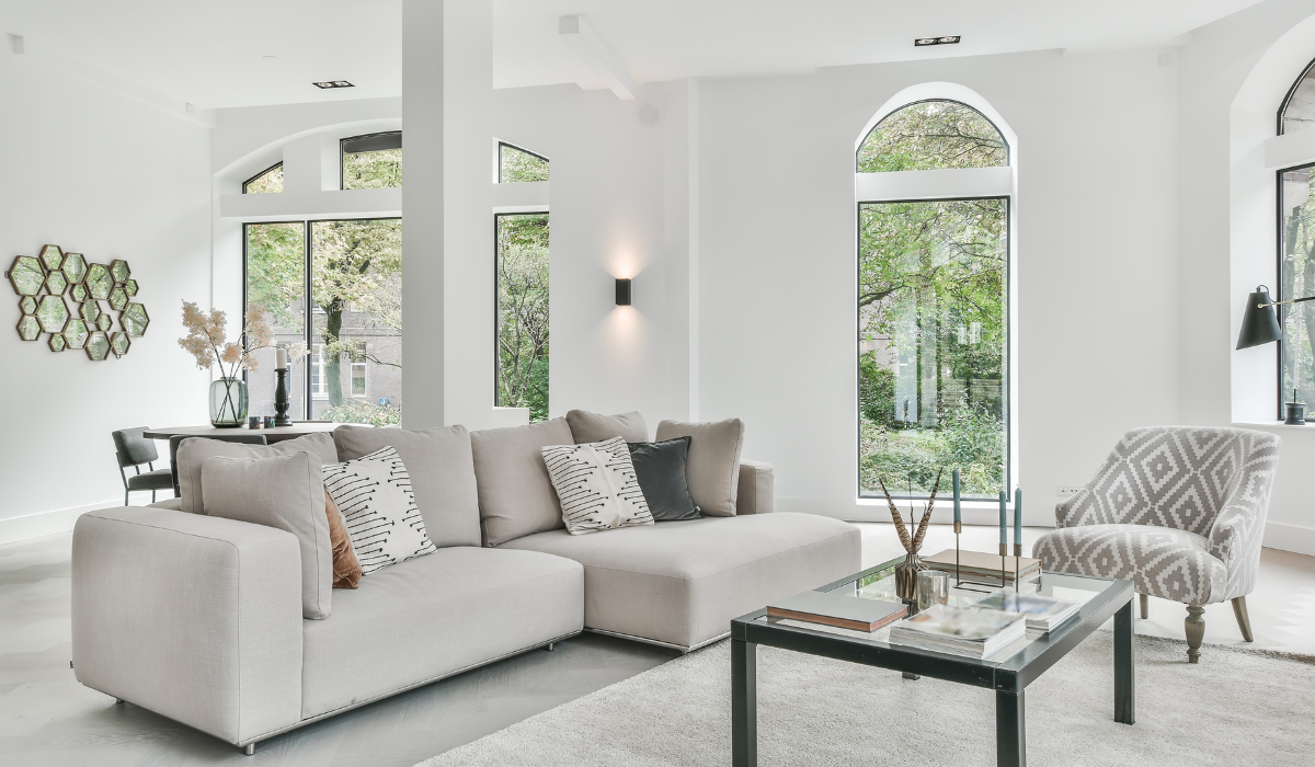 modern living room depicting comfortable living with wet underfloor heating